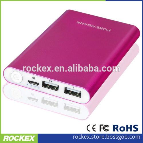 high capacity 8000mAh ultra thin power bank dual usb